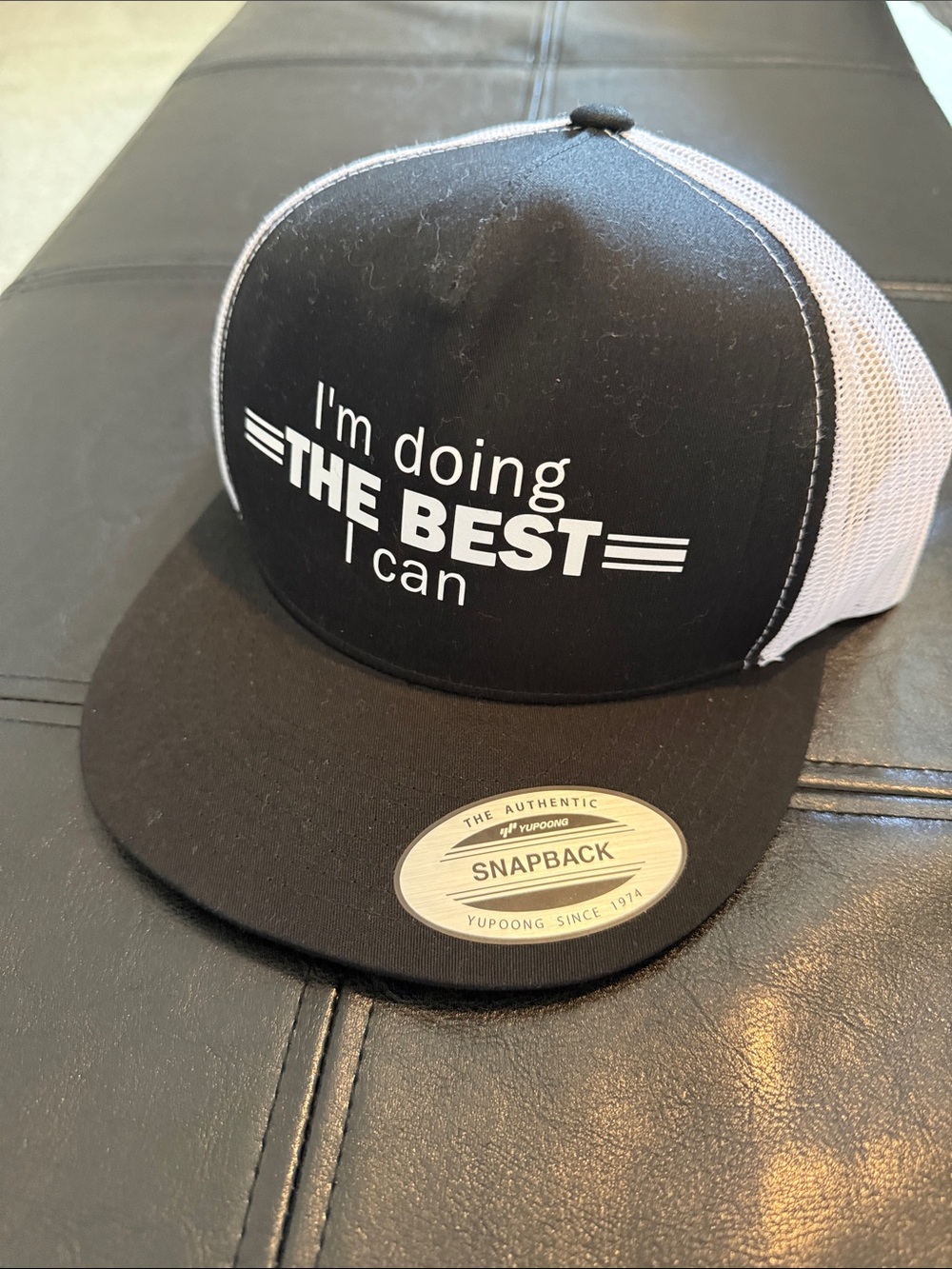 Black & White 'I'm doing THE BEST I can' Snapback Trucker Hat